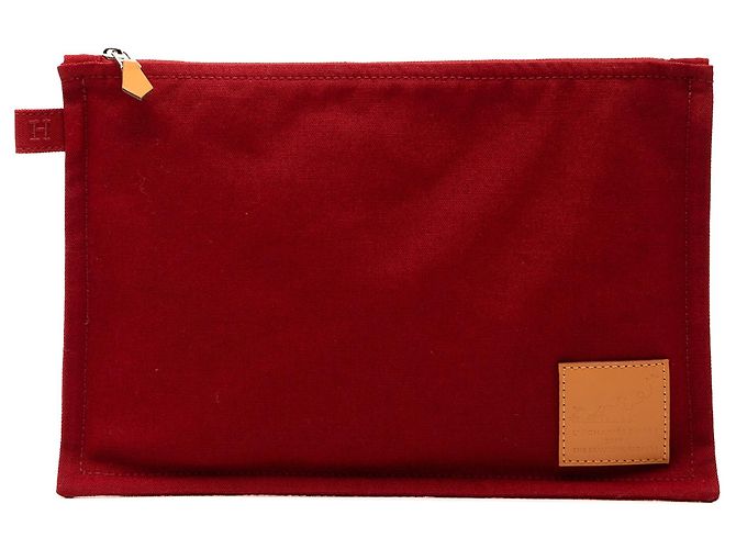 Pochette Hermès Toile Bora Bora Rossa MM Rosso