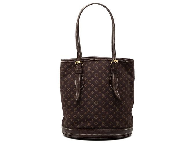 Brown Louis Vuitton Monogram Mini Lin Bucket PM