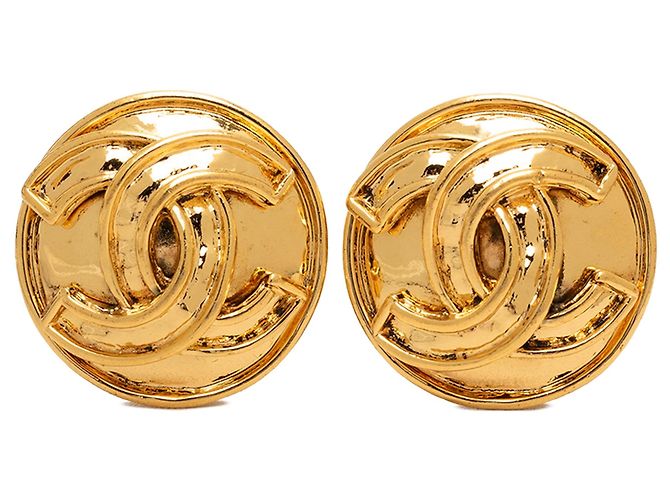 Orecchini a clip Chanel CC placcati oro D'oro
