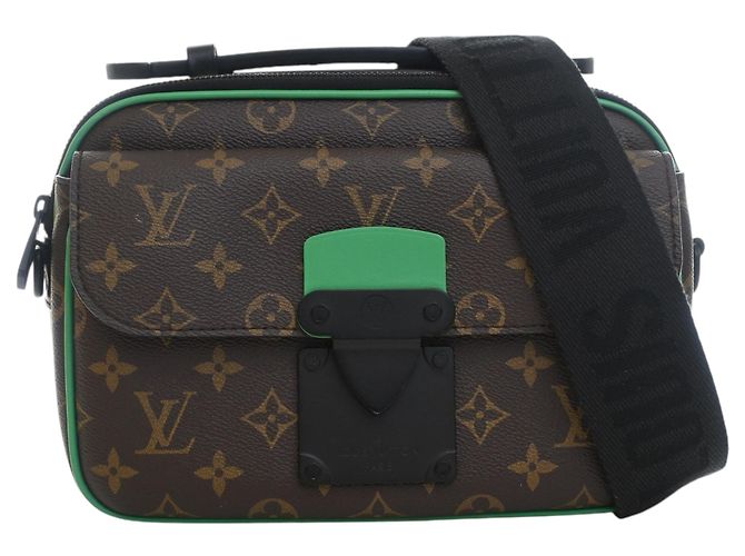 Borsa a tracolla Louis Vuitton Monogram Macassar S Lock marrone