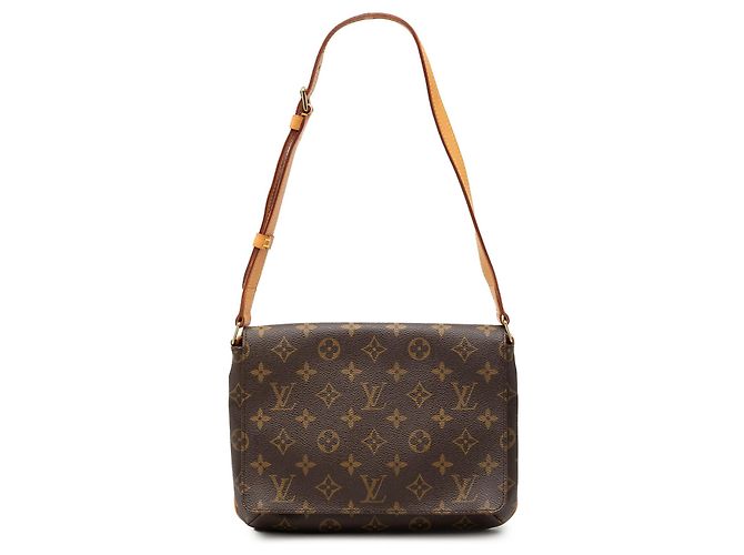Borsa a tracolla Louis Vuitton Monogram Musette Tango con tracolla corta marrone