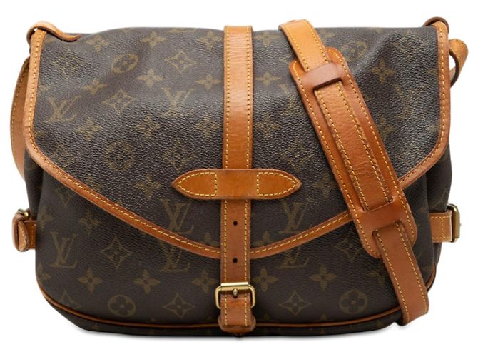 Borsa a tracolla Louis Vuitton Monogram Saumur 25 Marrone