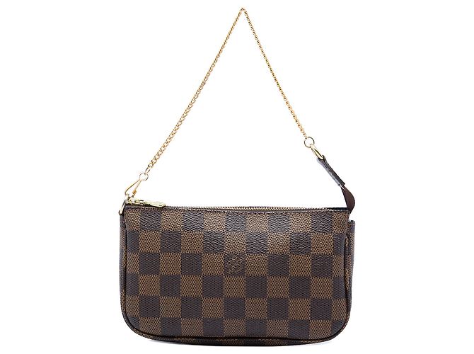 Bolsa Louis Vuitton Damier Ebene Mini Pochette Accessoires marrom