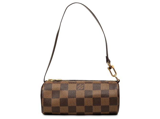 Sac à main pochette Papillon Louis Vuitton Damier Ebene marron
