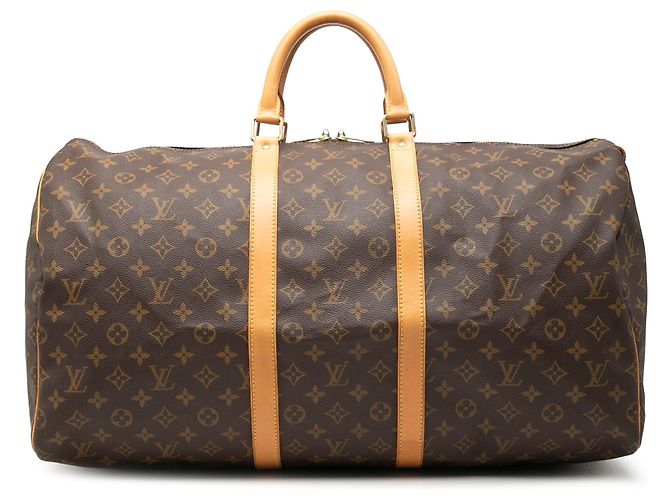 Borsa da viaggio Louis Vuitton Monogram Keepall 55 marrone