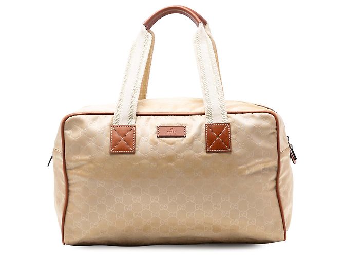 Borsa da viaggio Gucci GG Nylon Web beige