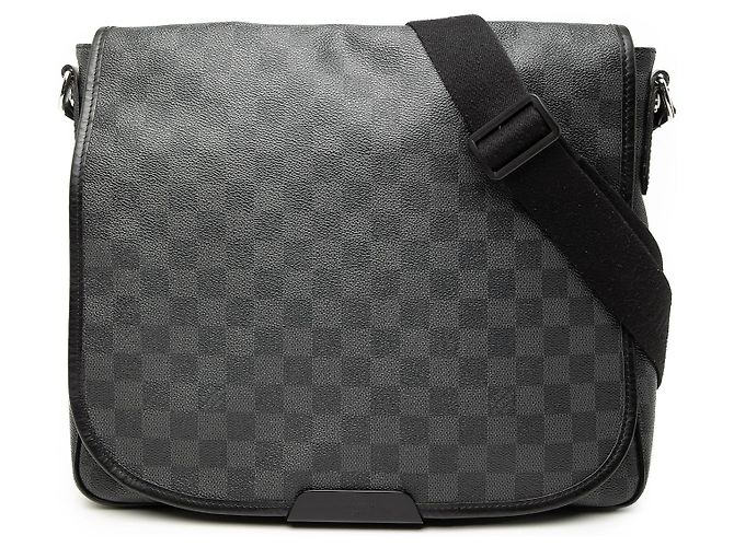 Borsa a tracolla Louis Vuitton Damier Graphite Daniel MM nera Nero