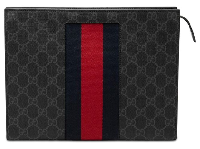 Clutch Gucci GG Supreme Web nera Nero
