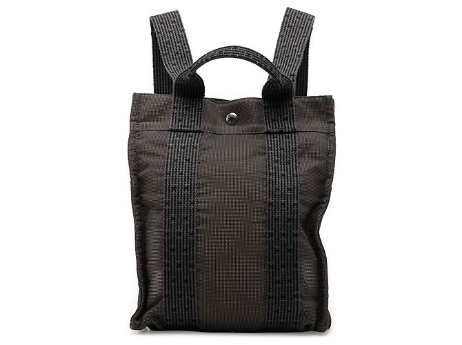 Gray Hermès Canvas Herline Backpack PM Grey