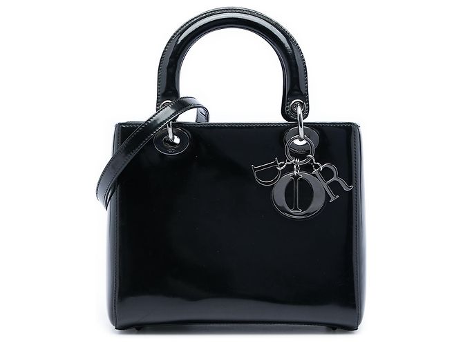 Bolso Lady Dior Medium de charol negro