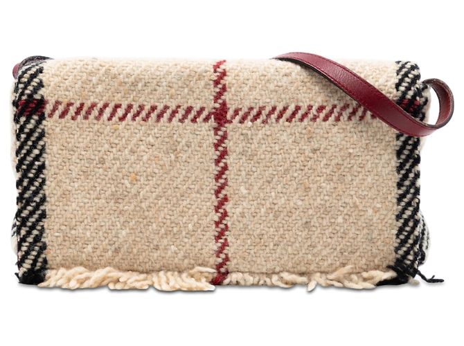 Borsa a tracolla in lana Burberry Mega Check beige