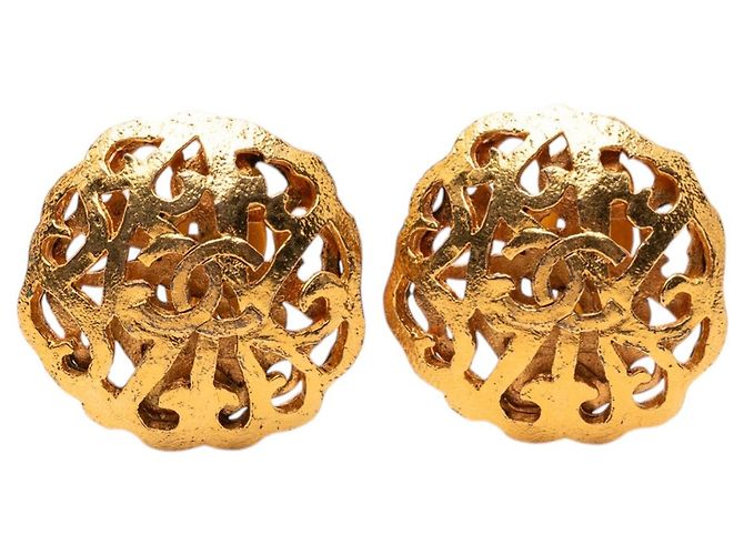 Chanel CC Clip-Ohrringe vergoldet Golden