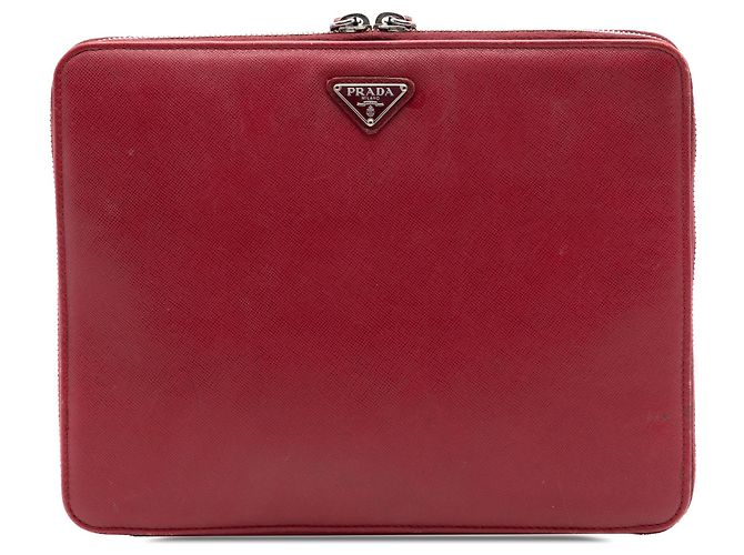 Roter Prada Saffiano Zip Around iPad Case Clutch Bag