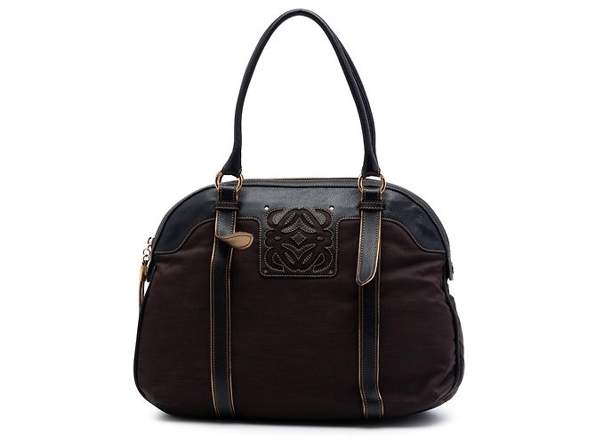 Borsa a mano LOEWE Nylon Anagram marrone