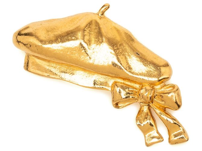 Spilla Berretto Chanel Placcato Oro D'oro