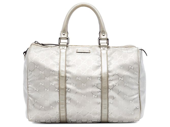 Borsa Boston Gucci Medium GG Imprime Argento