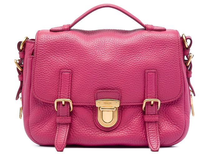 Borsa a tracolla e sacca Prada Vitello Daino Push Lock Double Buckle rosa