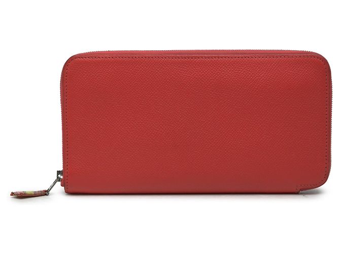 Cartera larga Hermès Epsom Azap roja