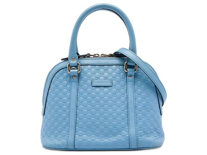 Borsa blu Gucci Mini Microguccissima Dome