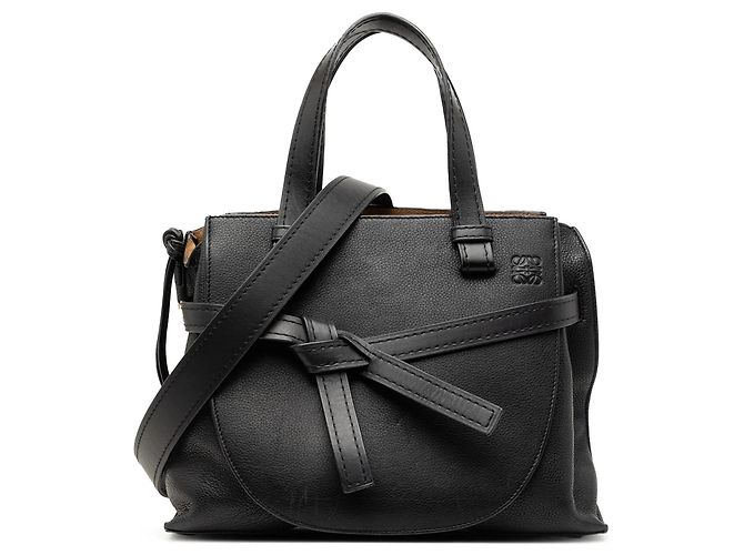 Borsa nera LOEWE Small Leather Gate Top Handle Bag Satchel