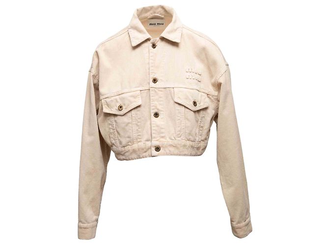 Kurze Cord-Jacke Tan Miu Miu Größe IT 38 Beige