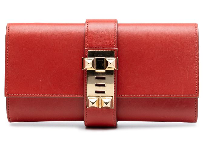 Hermès Tadelakt Medor Clutch 23 rot