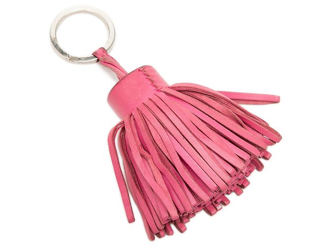 Ring Llavero Carmen en piel de cordero Milo rosa Hermès 