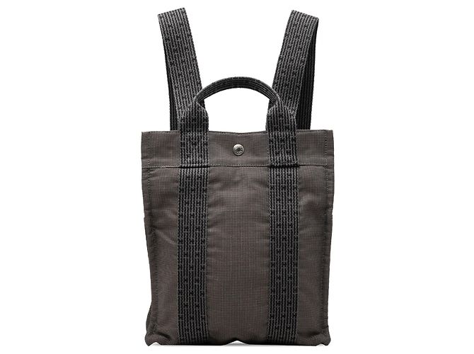 Gray Hermès Canvas Herline Backpack PM Grey