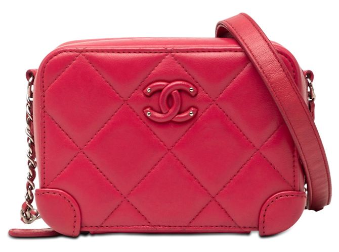 Borsa Chanel Mini Quilted Lambskin Covered CC Camera Bag Rosa