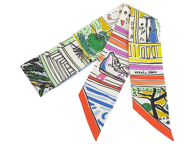Pañuelo Twilly de seda Multi Hermès Rayures D Ete Multicolor