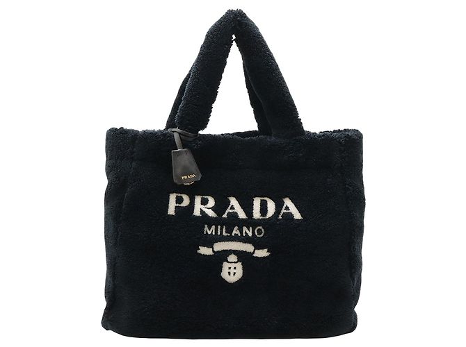 Tote in spugna Prada Spugna Terry Cloth nero