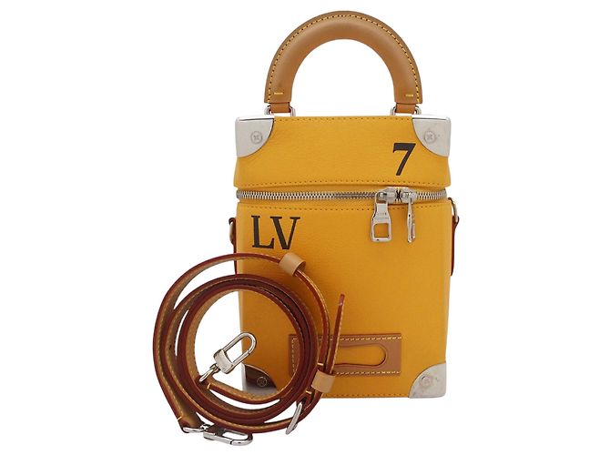 Bolsa de couro vertical Louis Vuitton Yellow Box Trunk Amarelo