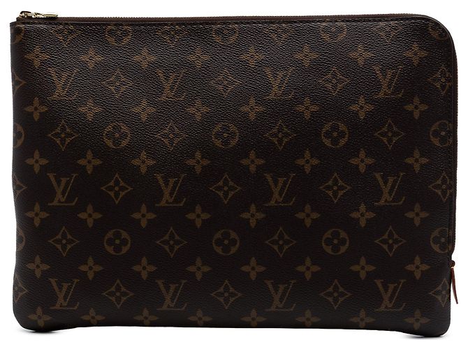 Clutch Louis Vuitton Monogram Etui Voyage MM Marrone