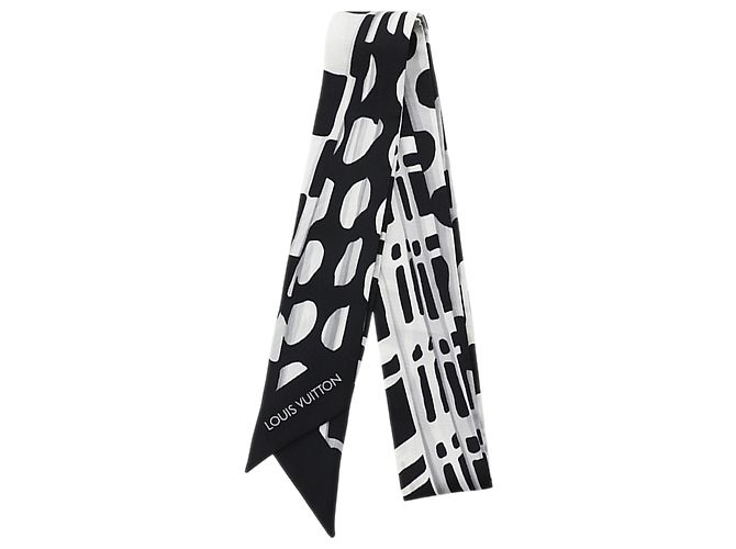 Pañuelo de seda estampado Louis Vuitton Bandeau negro