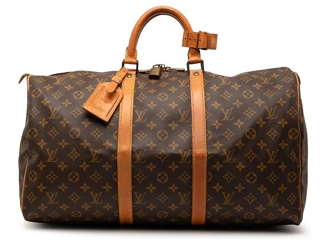 Bolsa de viagem Louis Vuitton Monogram Keepall 50 marrom