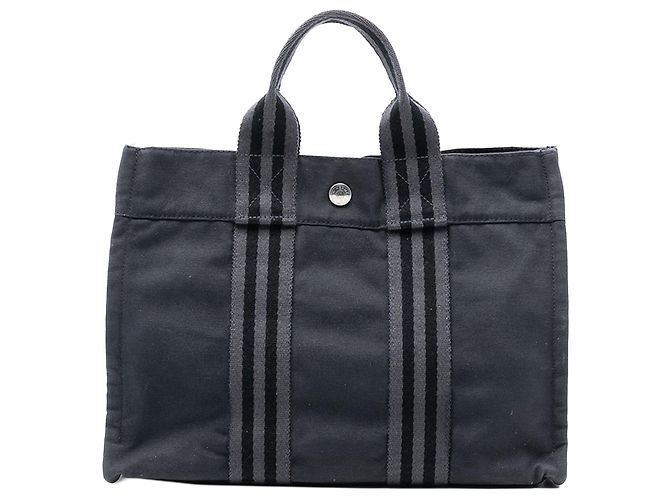 Borsa Tote Hermès Canvas Fourre Tout PM Nera Nero