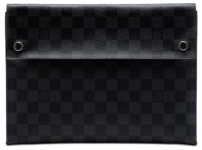 Clutch Alpha Triple Pochette in Damier Graphite nero Louis Vuitton
