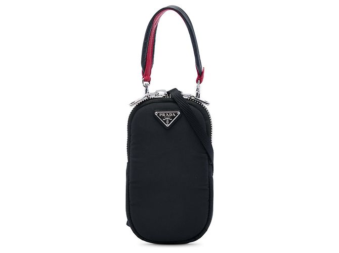 Bolsa porta-celular Prada Mini Tessuto Pocket Cargo Preta Preto