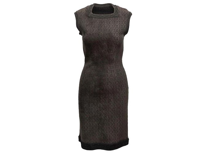 Alaïa Ärmelloses Strickkleid in Dunkelgrün Alaia Größe FR 40