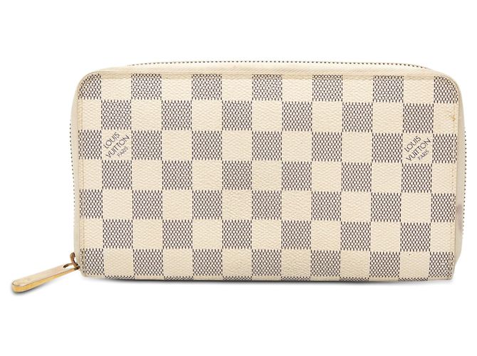 White Louis Vuitton Damier Azur Zippy Organizer Wallet