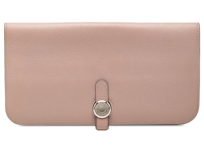 Cartera larga Clemence Dogon rosa Hermès