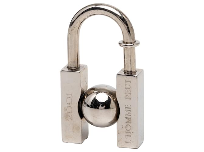 Silver Hermès Palladium Plated L Homme Peut Embellir La Terre Cadena Charm Silvery 