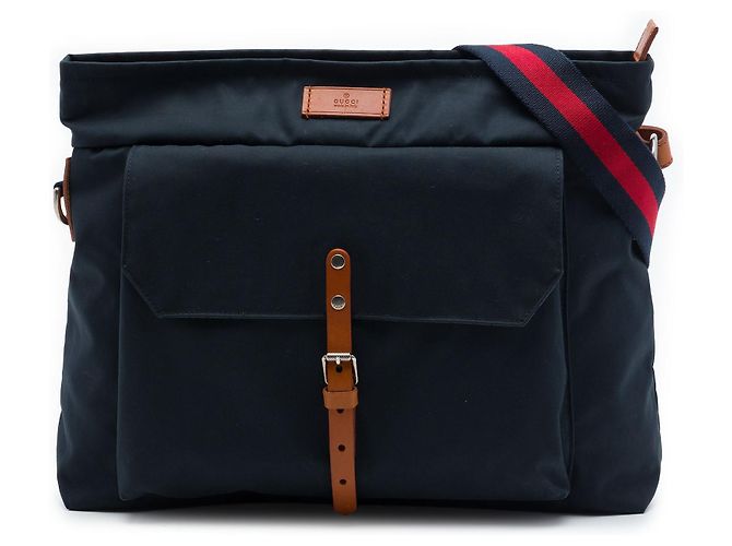 Borsa a tracolla Gucci Nylon Web blu
