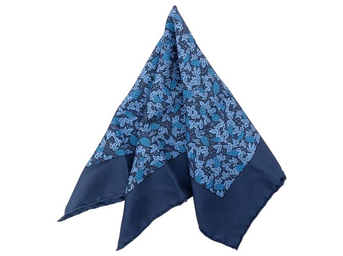 Hermès Seidentuch Blau Grape Vines