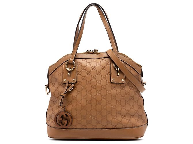 Borsa Gucci Medium Guccissima Charm Dome marrone