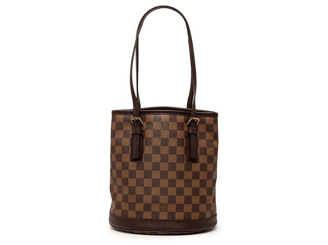 Bucket Borsa Secchiello Louis Vuitton Damier Ebene Marais Marrone