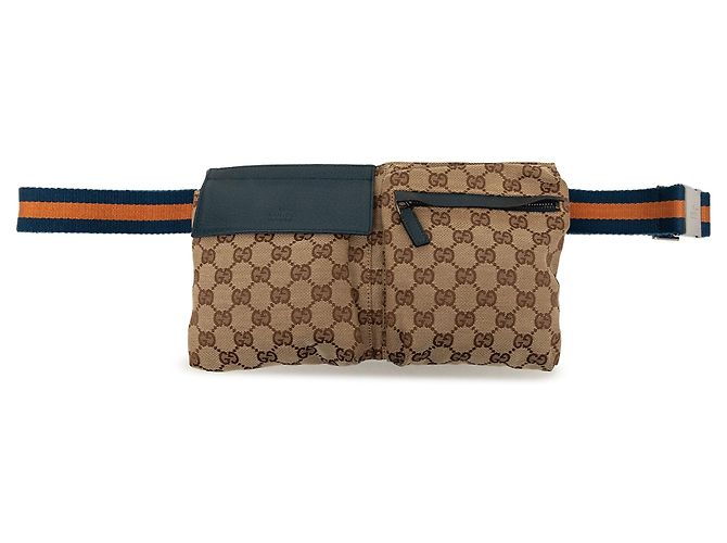 Borsa a tracolla Gucci GG Canvas Web beige
