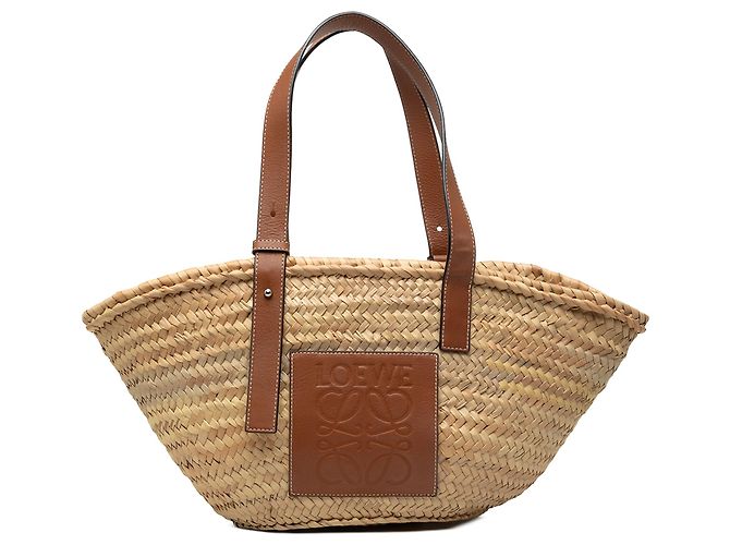 Cabas LOEWE Medium Raffia Anagram Basket marron