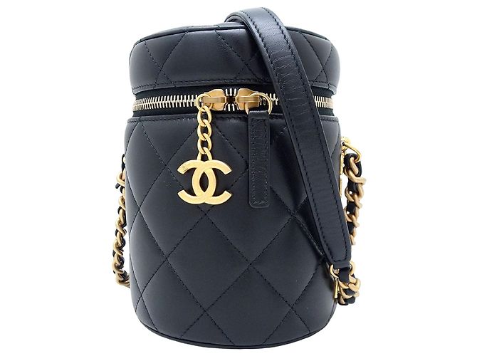 Borsa Vanity Chanel Small Quilted Lambskin Side Note Crossbody Bag Nera Nero