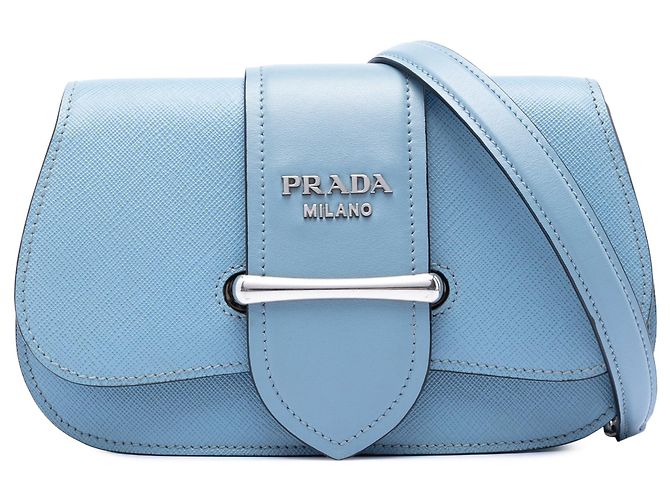 Mini sac bandoulière Sidonie en Saffiano bleu Prada
